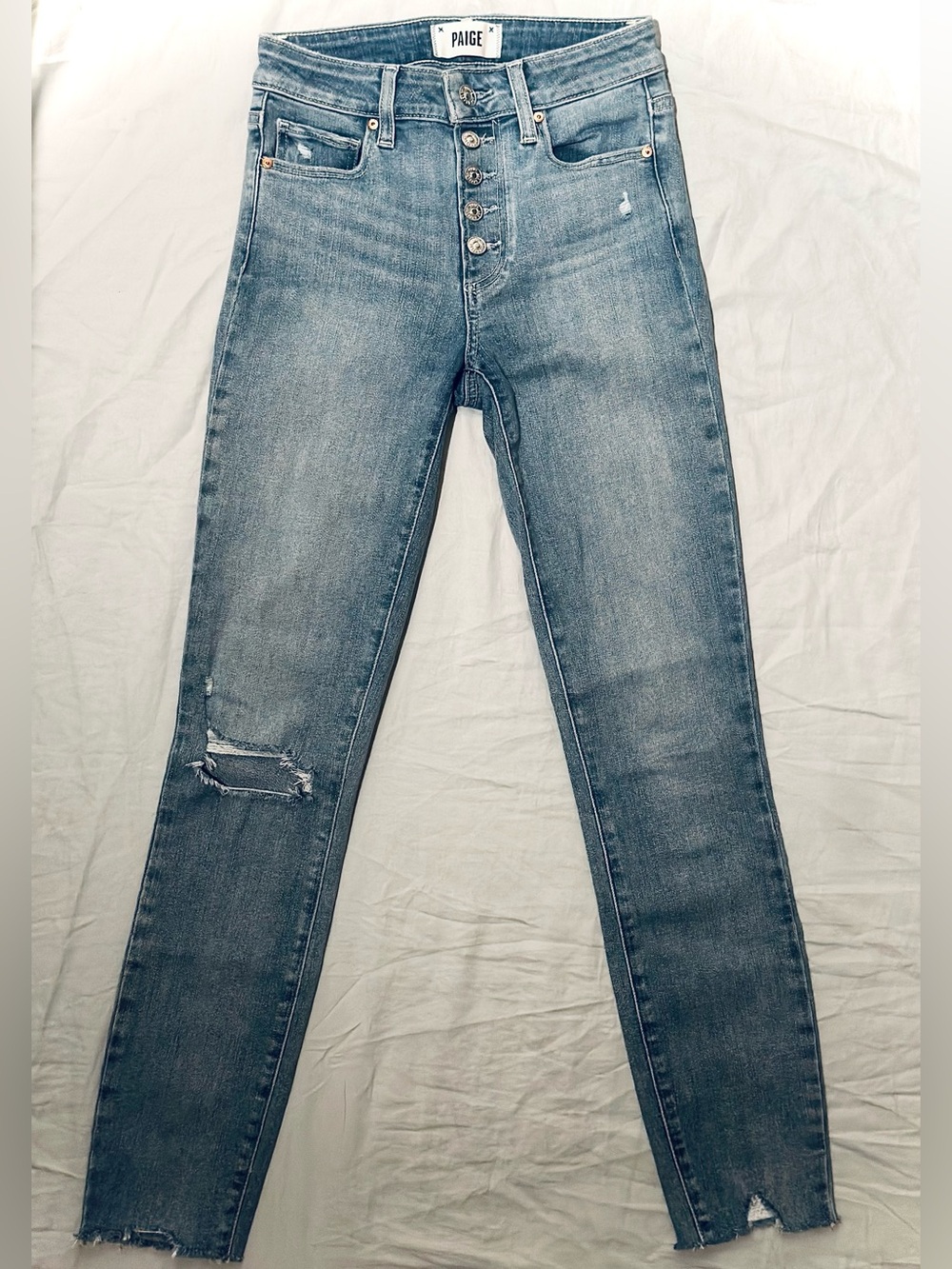 PAIGE Hoxton Ankle Button Fly 23 - Picture 1 of 6